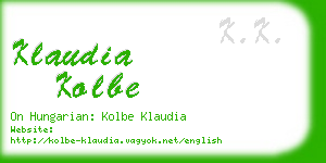 klaudia kolbe business card